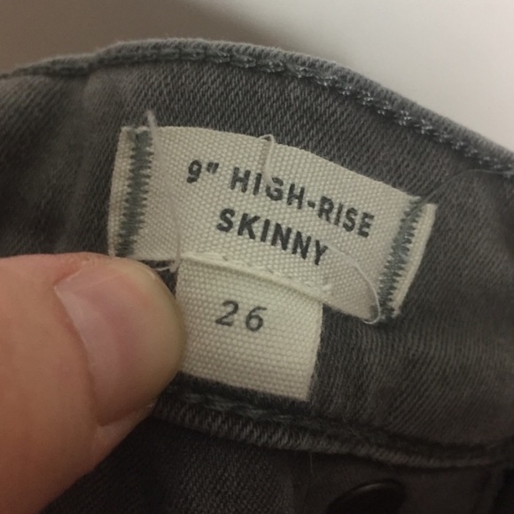 Madewell High Rise Skinny Jeans 26 Raw Hem Gray - Picture 6 of 11